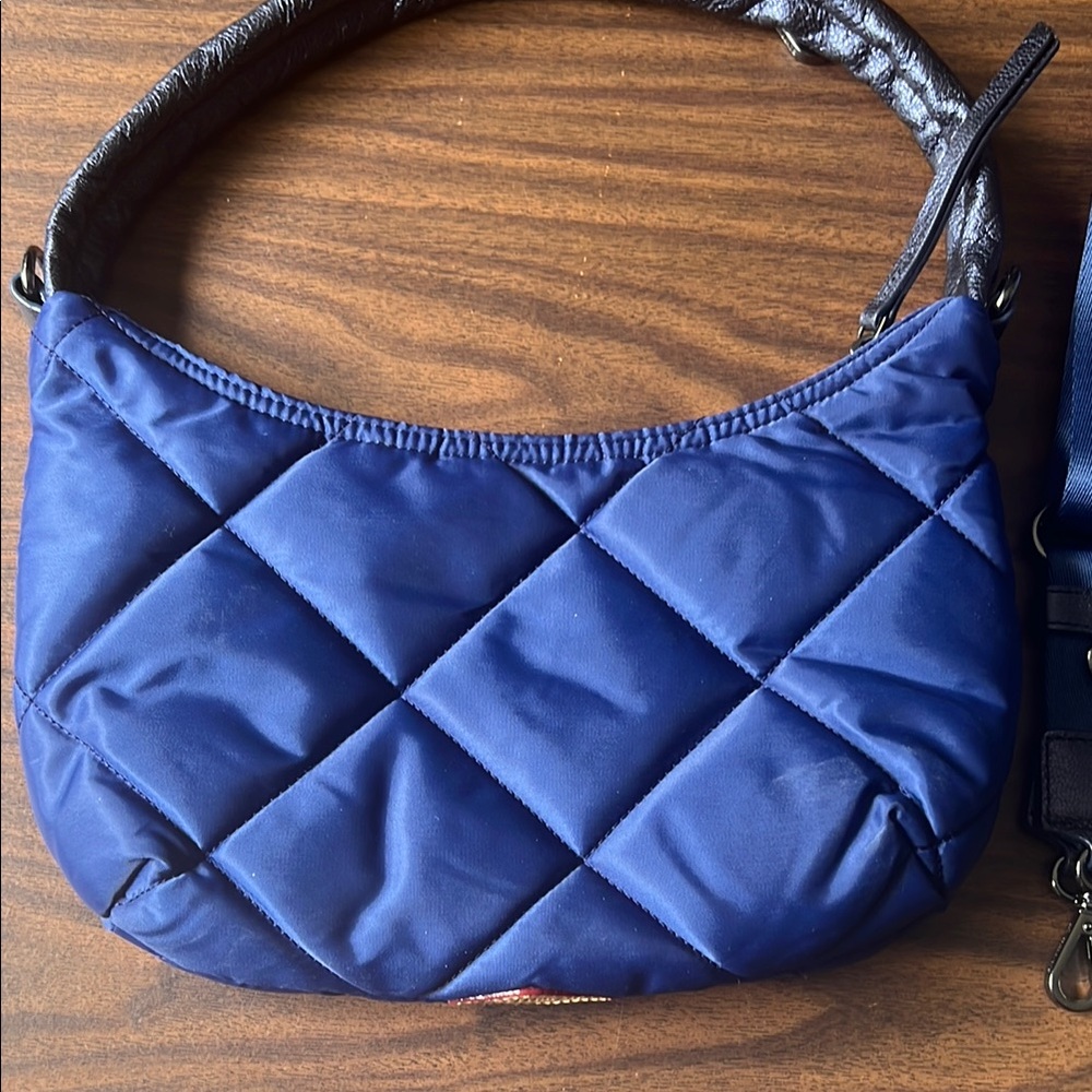 MZ Wallace Blue Quilted Shoulder Bag with Chain Strap - Picture 4 of 6